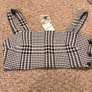 Free People Houndstooth Halter Top